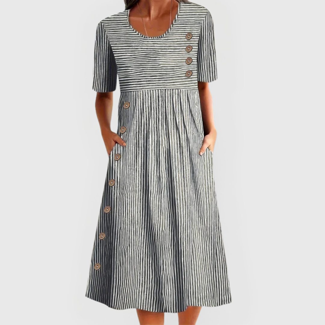Shirley | Striped Midi Dress
