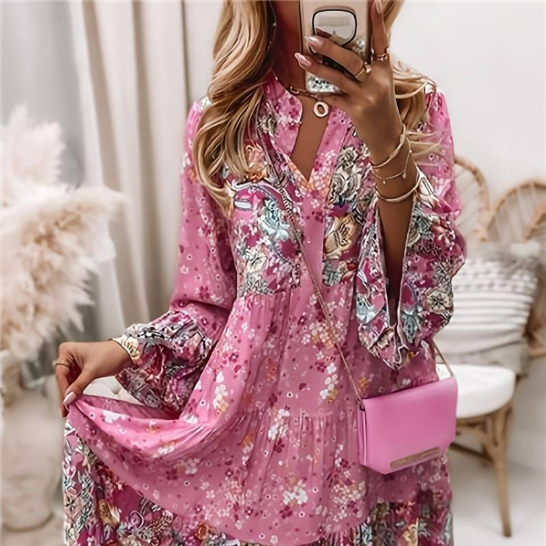 Janelle | Printed Boho Dress