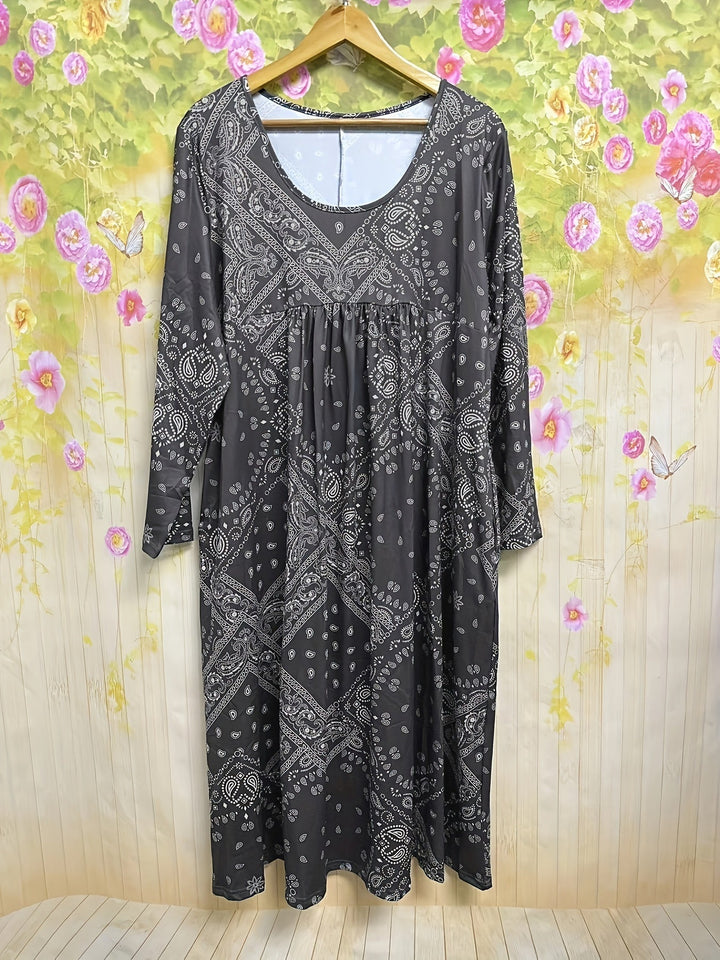 ELOWEN | CASUAL LONG-SLEEVE MIDI DRESS