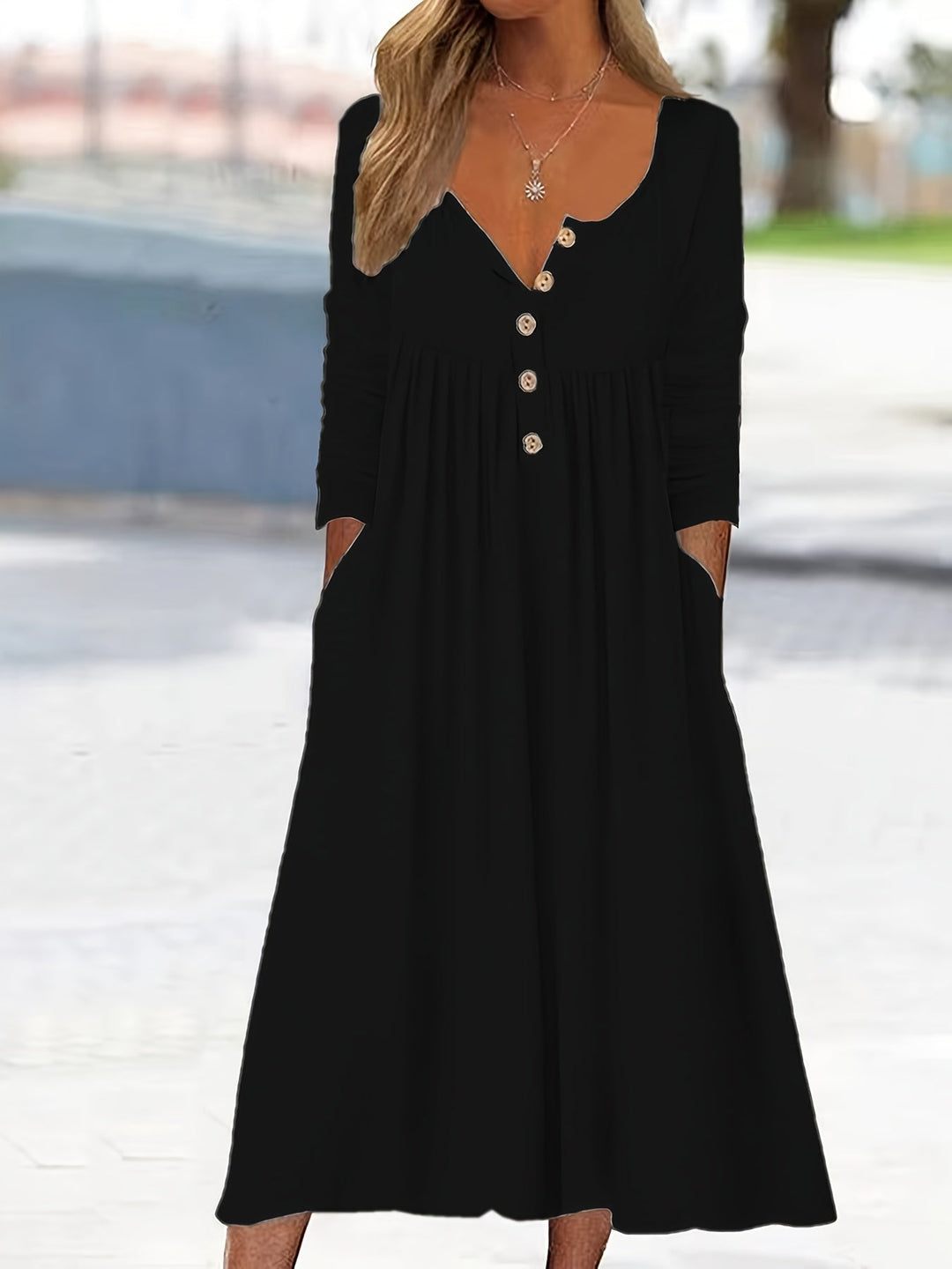 ZARA | BUTTON-FRONT MIDI DRESS