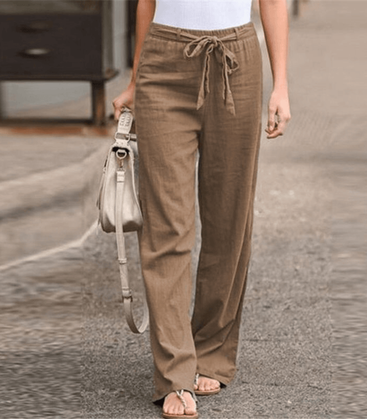 Joleen - Women's Lounge Trousers with Drawstring Elastic Waist