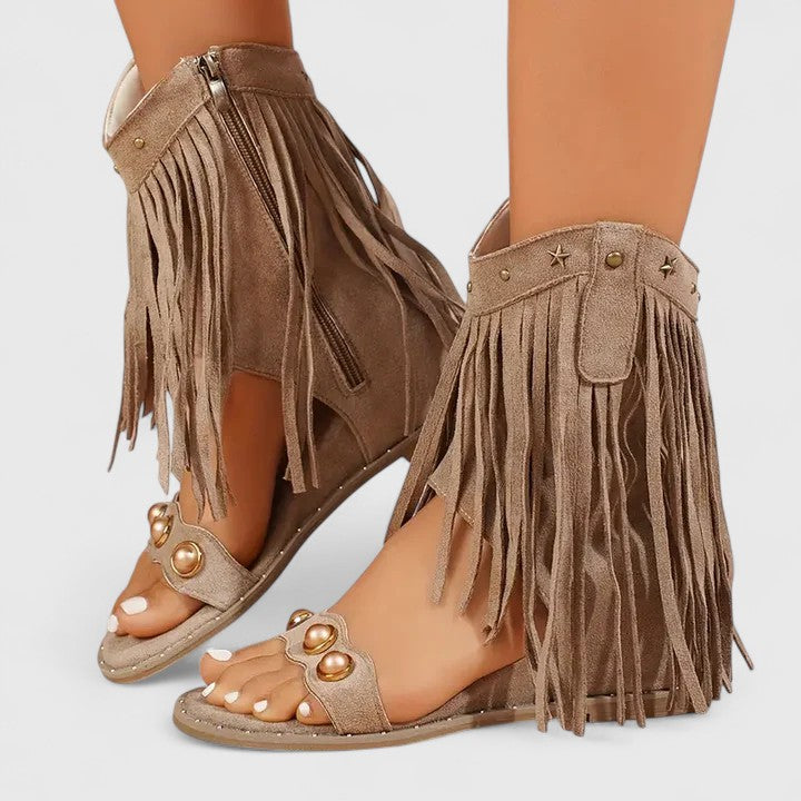 Tegan | Chic Fringe Sandals