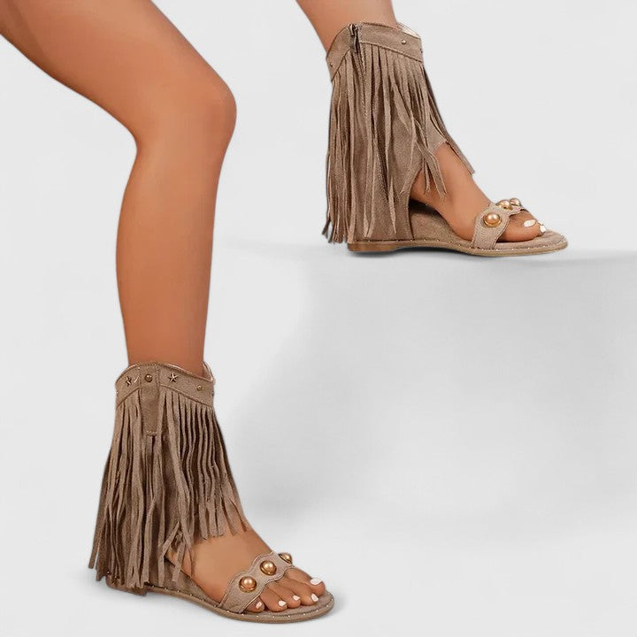 Tegan | Chic Fringe Sandals