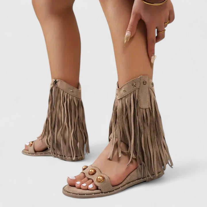 Tegan | Chic Fringe Sandals