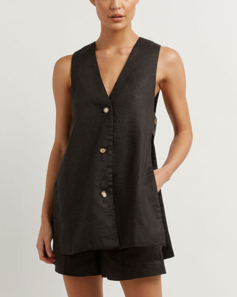 Fiona - Sleeveless Button Set
