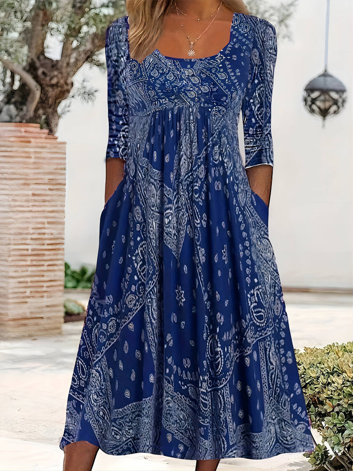 ELOWEN | CASUAL LONG-SLEEVE MIDI DRESS