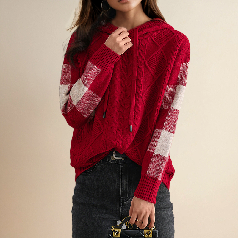 Emily | Cable Knit Hoodie