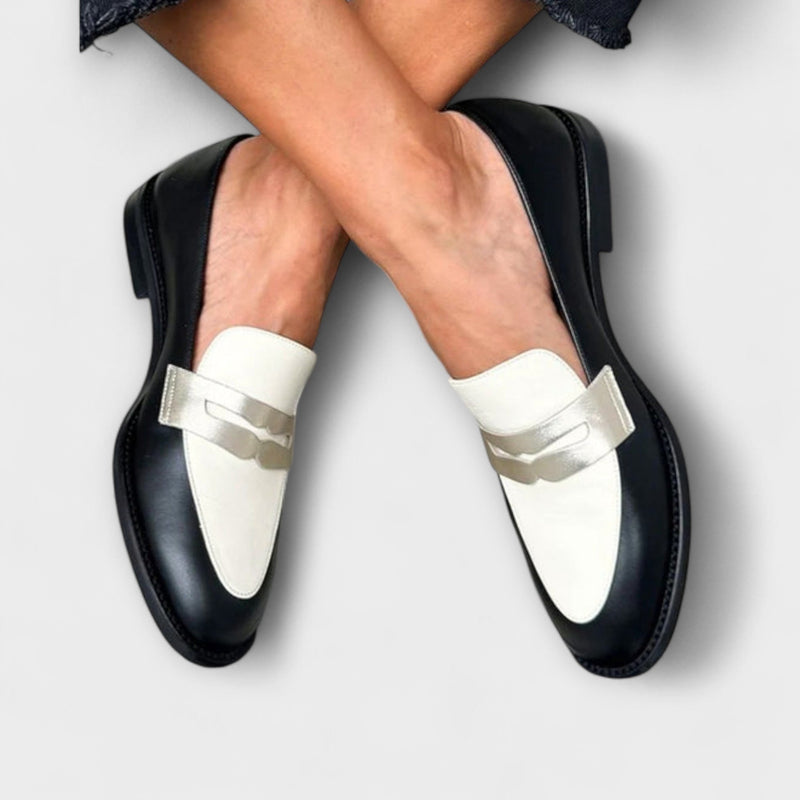 Suzanne | Metallic Black Loafers