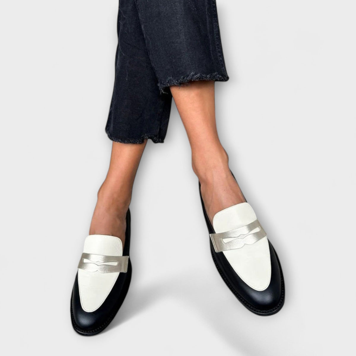 Suzanne | Metallic Black Loafers