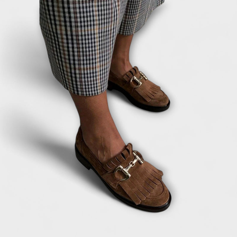 Dulcie | Brown Round-Toe Loafers
