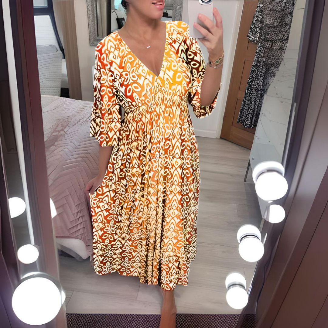 Lillia - Boho Print Dress