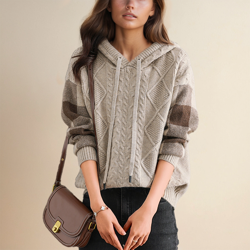 Emily | Cable Knit Hoodie