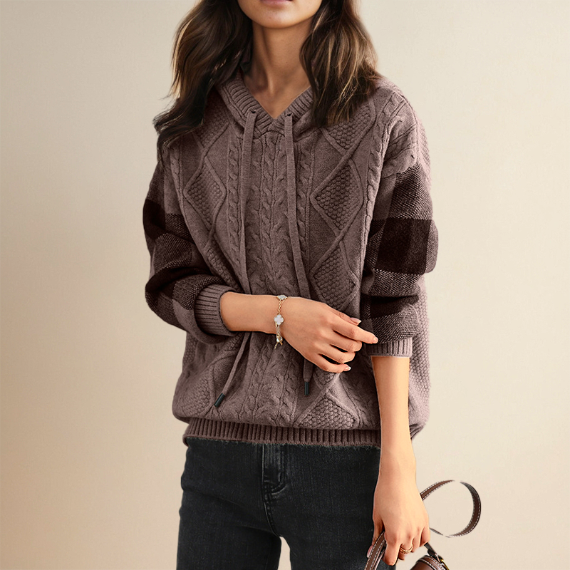 Emily | Cable Knit Hoodie