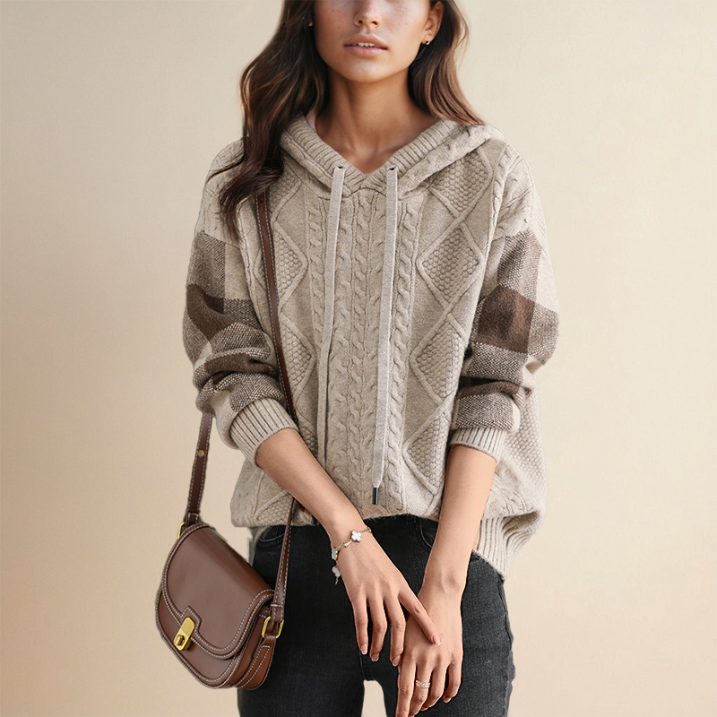 Emily | Cable Knit Hoodie