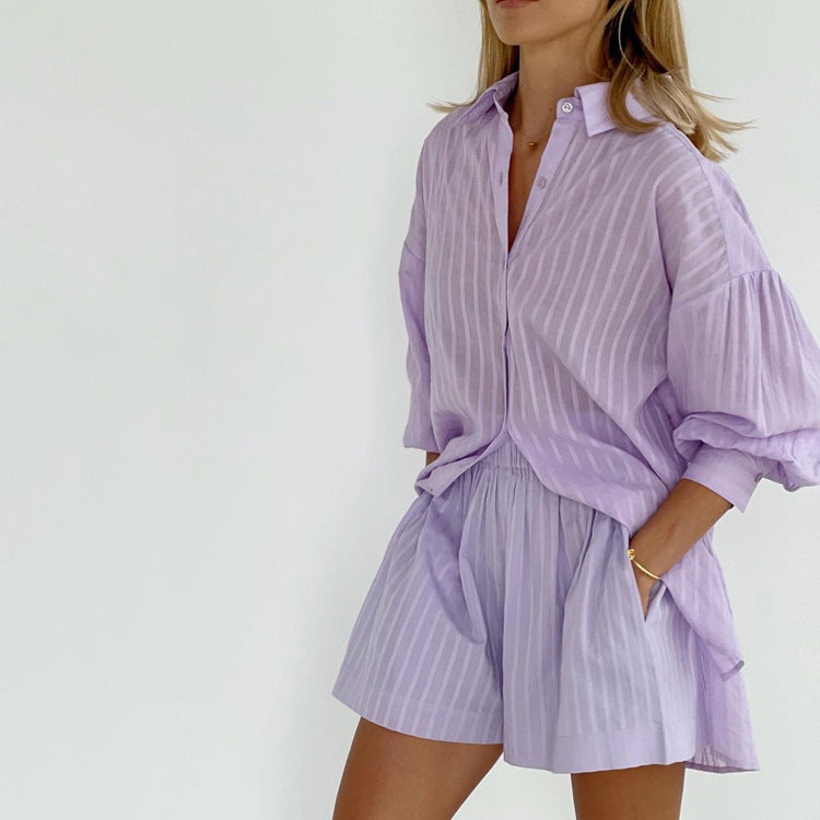 Viola - Button-Up Shirt and Shorts Set