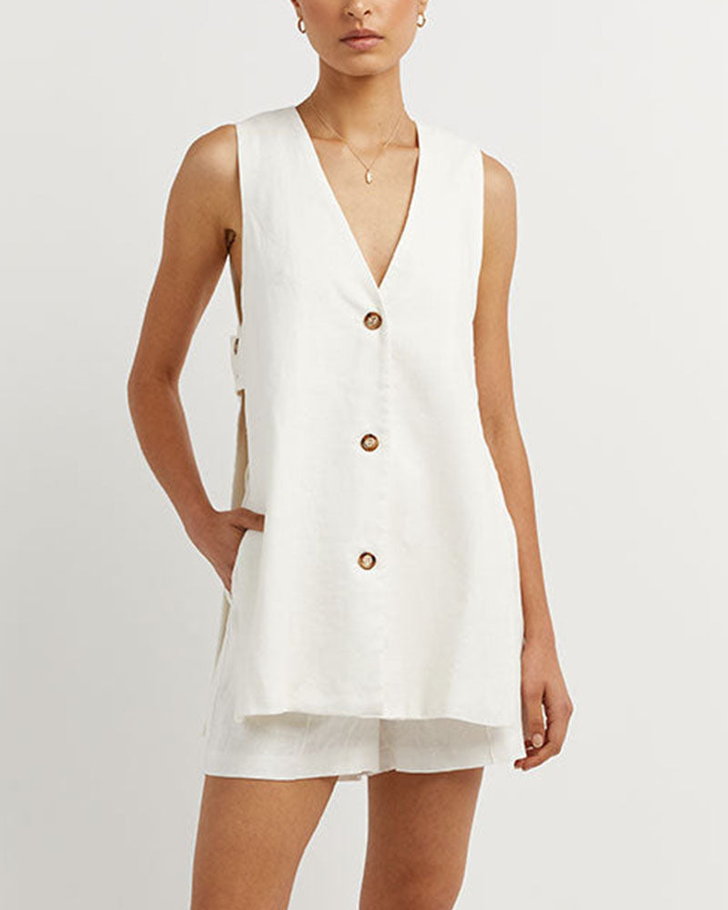 Fiona - Sleeveless Button Set