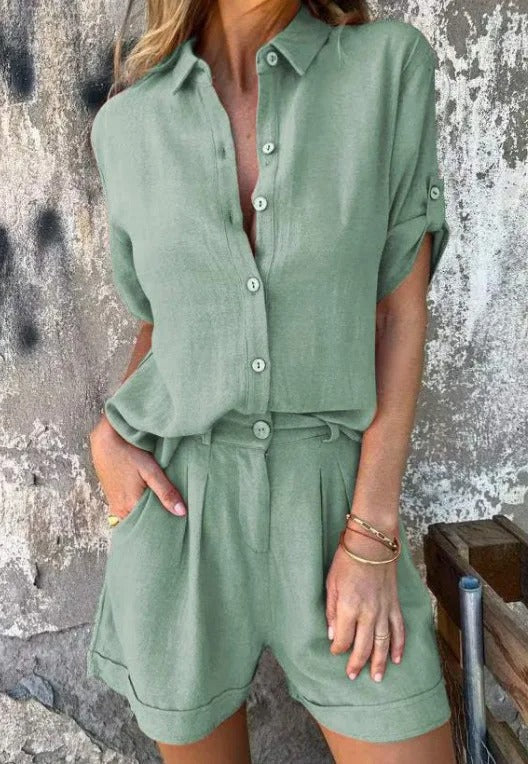 Melda - Breezy Button-Up Set