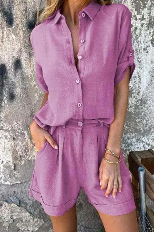 Melda - Breezy Button-Up Set