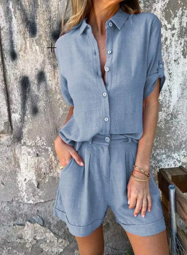 Melda - Breezy Button-Up Set