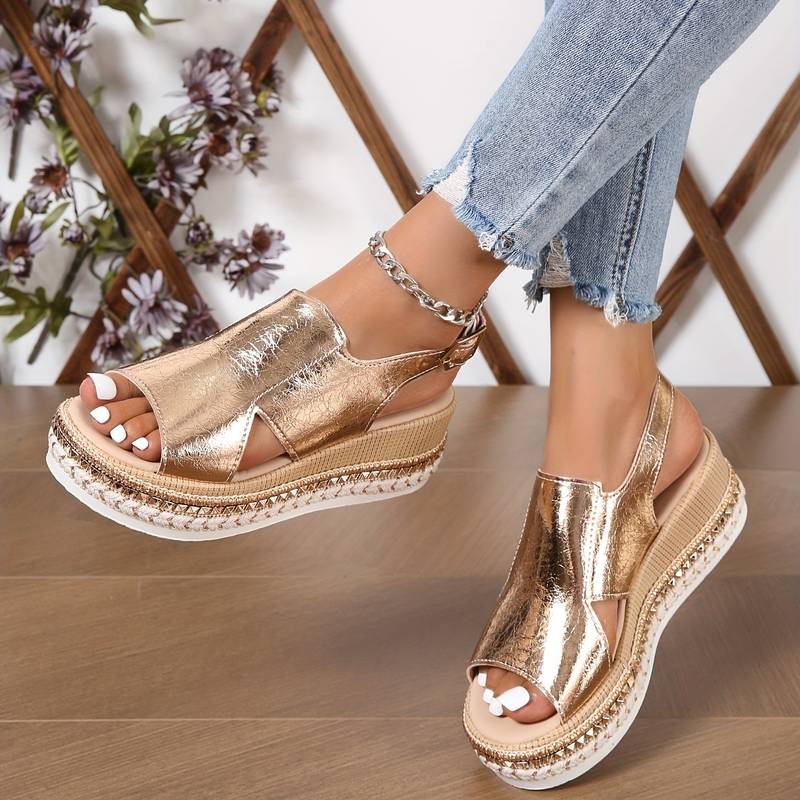 Baylie - Stylish Metallic Sandals