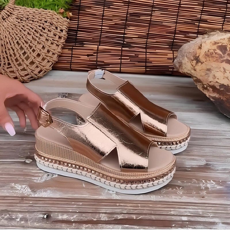 Baylie - Stylish Metallic Sandals